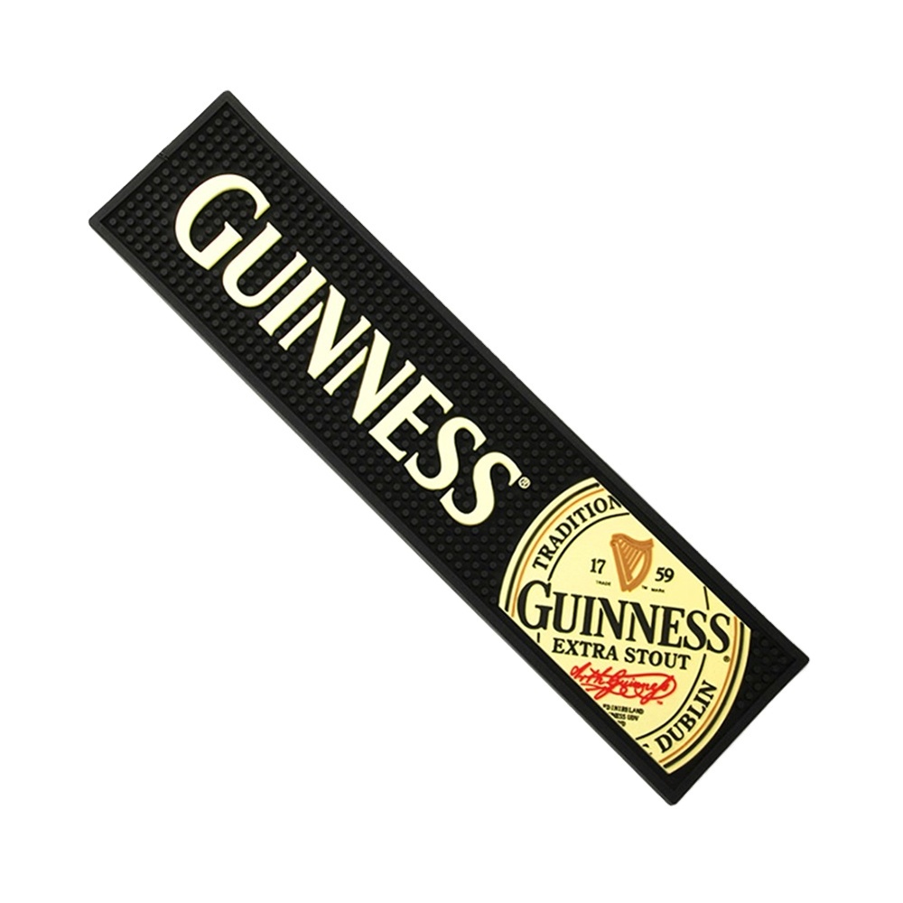 2024 Hot Selling Online Customized Logo Black Rubber Bar Mat Mini Cocktail Mat Drip Mat