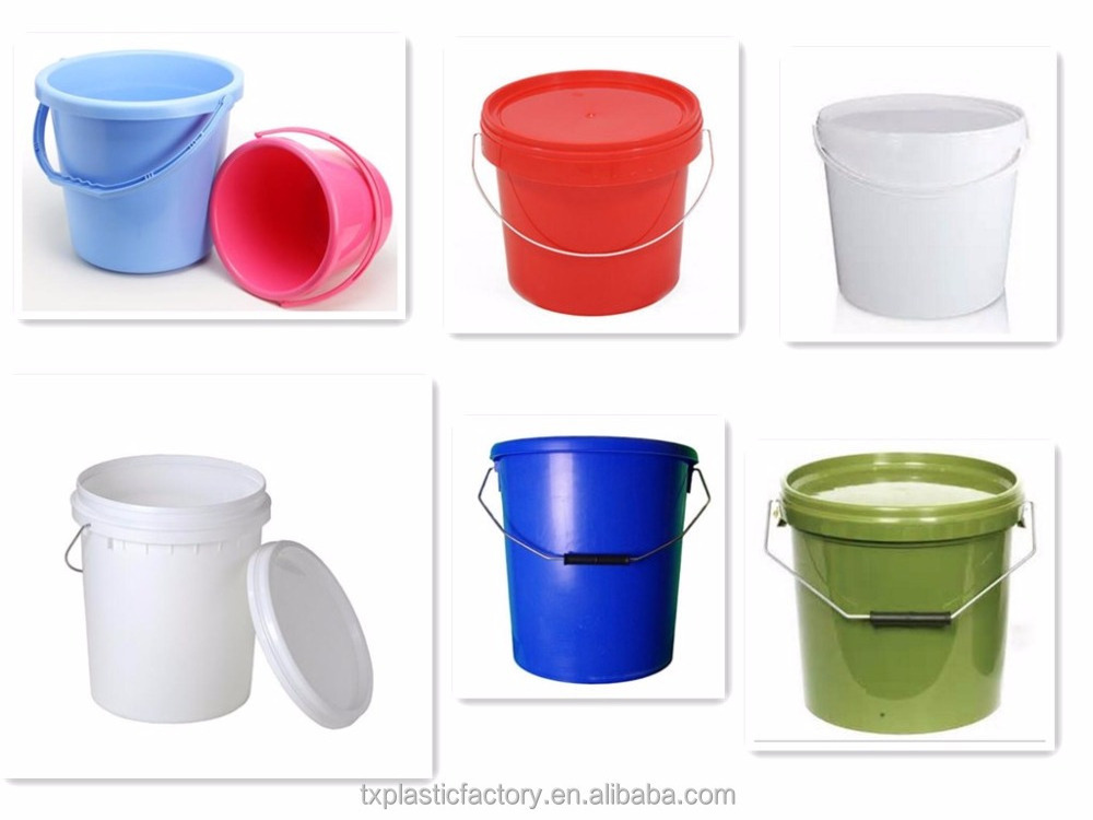 Factory wholesale large plastic water bucket with handle and lid for sale