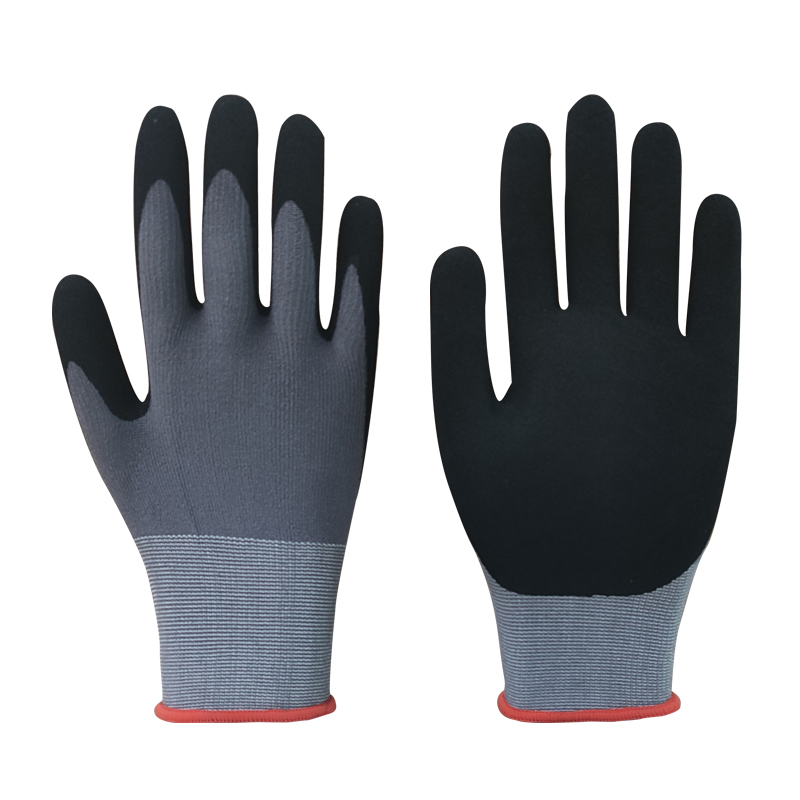 Factory Wholesale Polyester Nylon Foam Latex Rubber Coated Safety Gloves