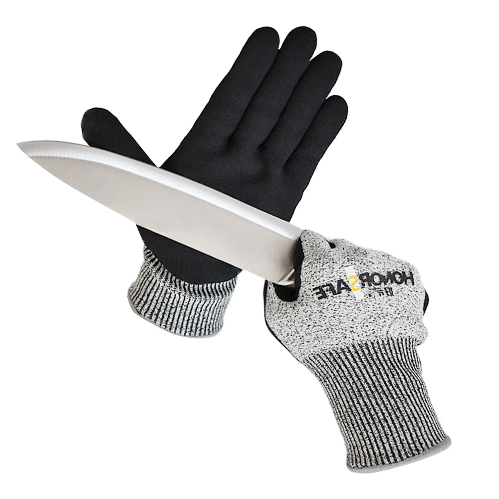 Hot Selling Cheap New grey pu palm coated resistant cut proof gloves