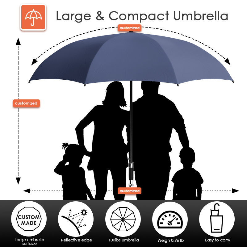 Factory-Direct Semi-Automatic Straight Golf Umbrella Wind-Proof Pongee Novelty Business Cheap Alternatives-Paraguas Sombrillas