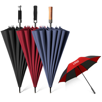 Custom Pongee WindProof Semi-automatic Golf Straight Pongee Stick Umbrellas paraguas sombrillas for Presents