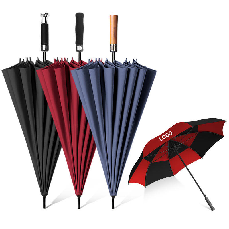 business promotional cheap Custom strong straight automatic waterproof outdoor windproof golf umbrella with logo