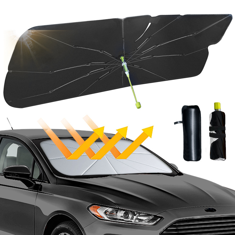 New trending UV protection folding Windshield Sun Shade car cover front gear car sunshade umbrella With window breaker