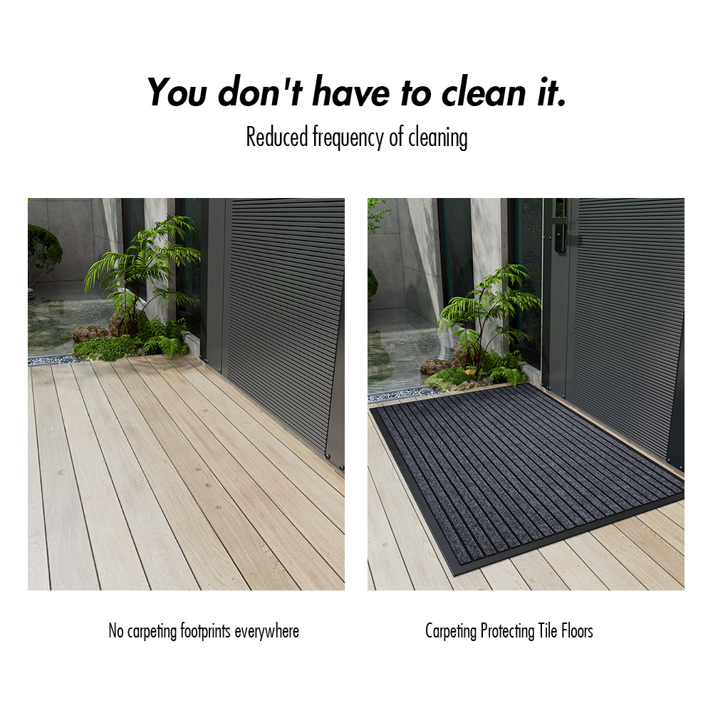 Waterproof Outdoor Non-Slip Entrance Low Profile Floor door mats Rubber Doormat Non Slip Welcome Rug door mats for home