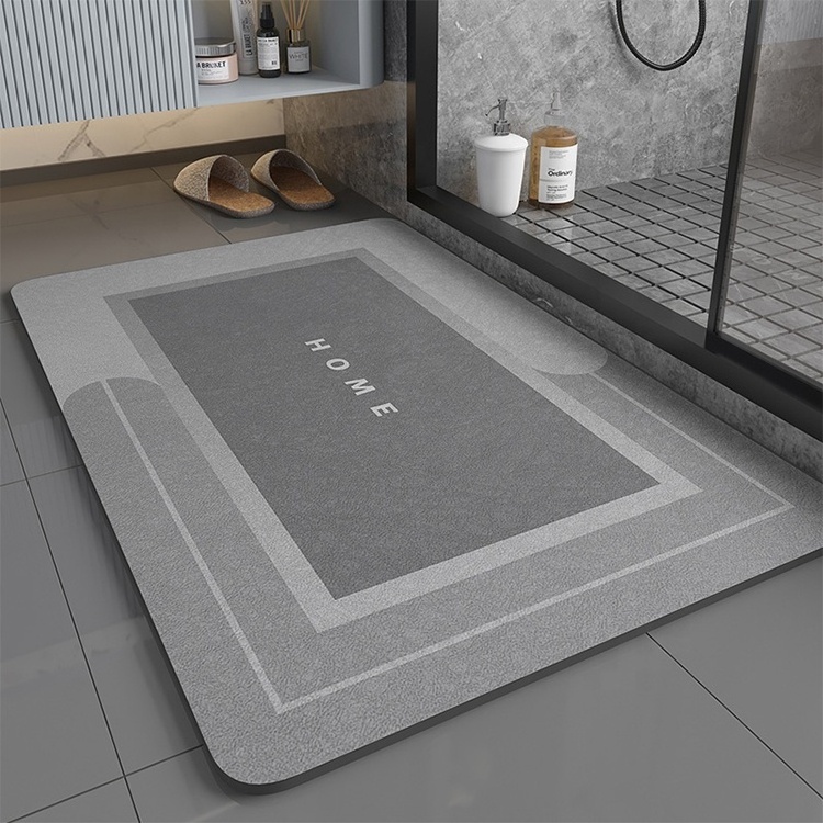 Factory custom Bathroom Diatomaceous Water Absorbent Rug Diatom Mud Anti Slip Absorb Diatomite Earth shower funky bath mats