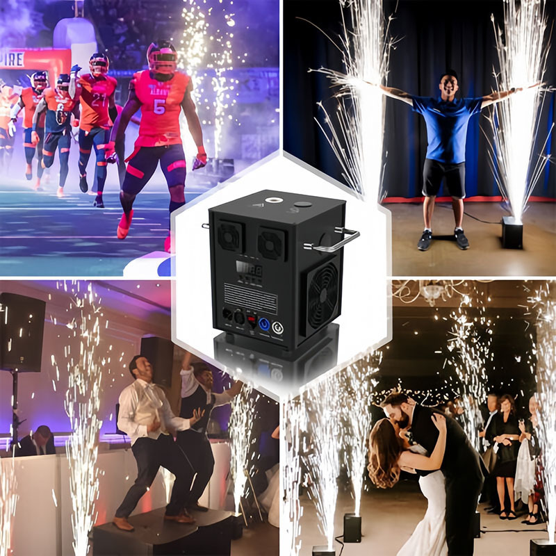 Stage Effect DMX Controlled Cold Pyro Fireworks Fountain Machine Safe ...
