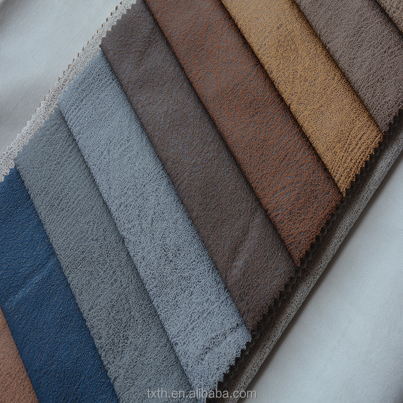 Factory Sale Luxury Faux Leather Suede Fabric For Covering Sofa and Curtain