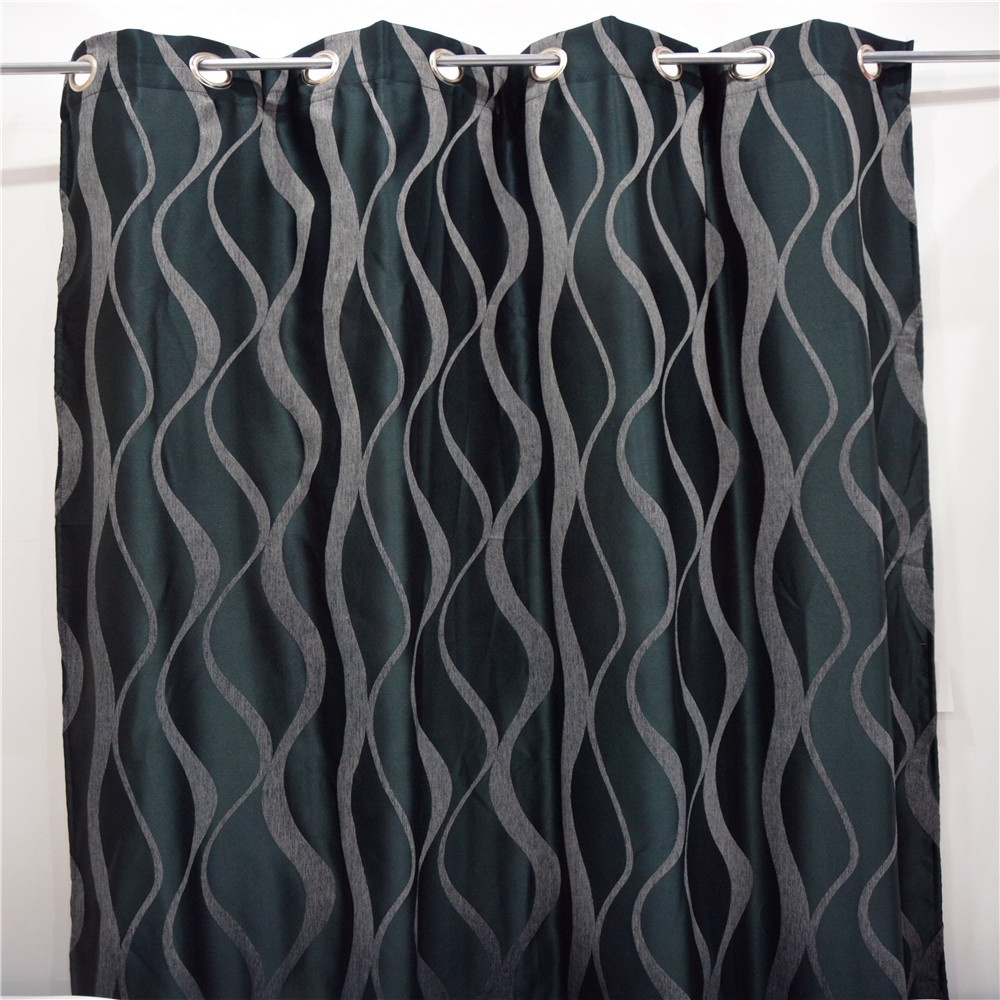 Free Sample Wave Jacquard Curtain 100% Polyester Jacquard Arabic Upholstery Curtain Fabric