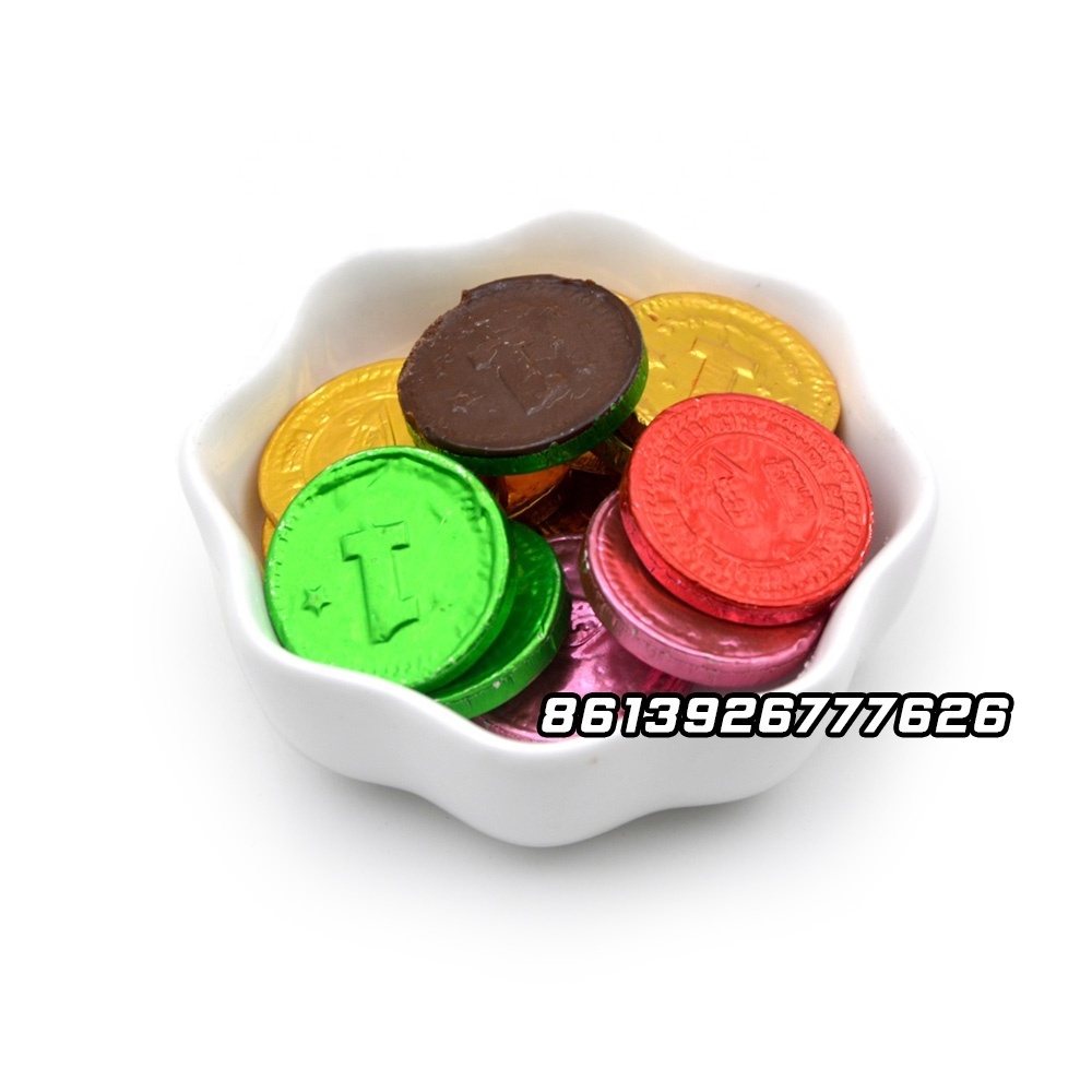 colorful chinese coin shape sweet chocolate candy