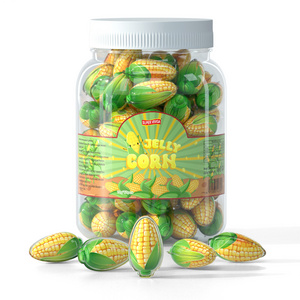 Wholesale Custom Sweet Jam Filled Corn Shape Chews Soft Jelly Gummy Candy