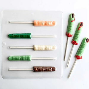 funny halloween chocolate human finger lollipop