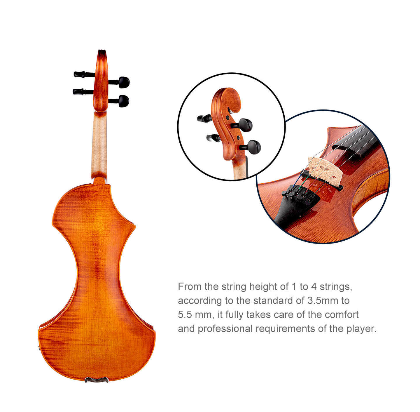 Factory Wholesale Professional Grade Sound Quality Electric Violin Solid Spruce 4/4 Student Electric violin