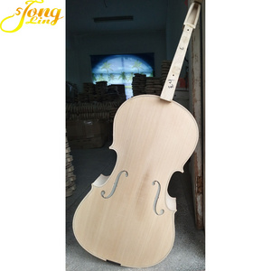 Quality Solid Wood Flamed Cello Unfinished White Cello 4/4 Made in China