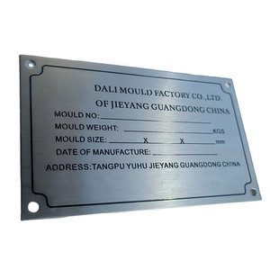 Metal plaques Etched ss nameplate Stainless steel engraved logo name plates