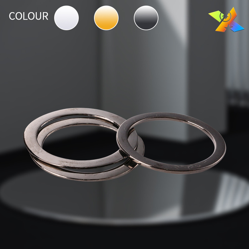 custom design cheap flat round metal iron gold o-ring for handbag hardware