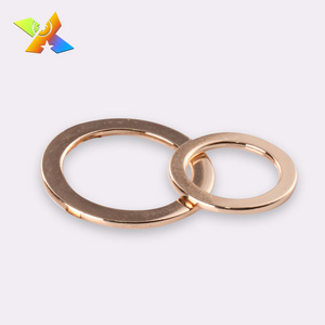 custom design cheap flat round metal iron gold o-ring for handbag hardware