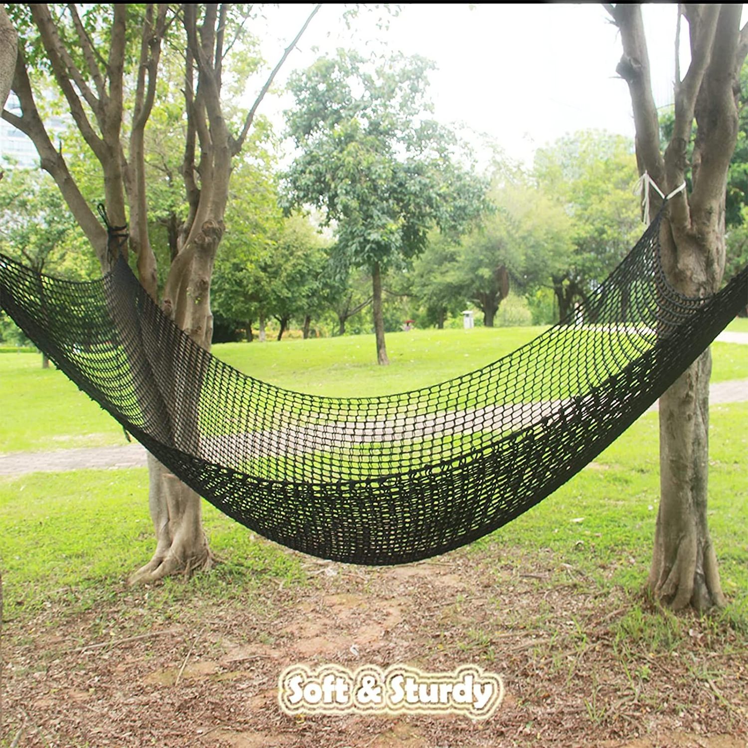 Kids Hammock Hanging Mesh Strong Thick Nylon Rope Hammock Swinging Hammock Seat Travel Hanging Resting Net