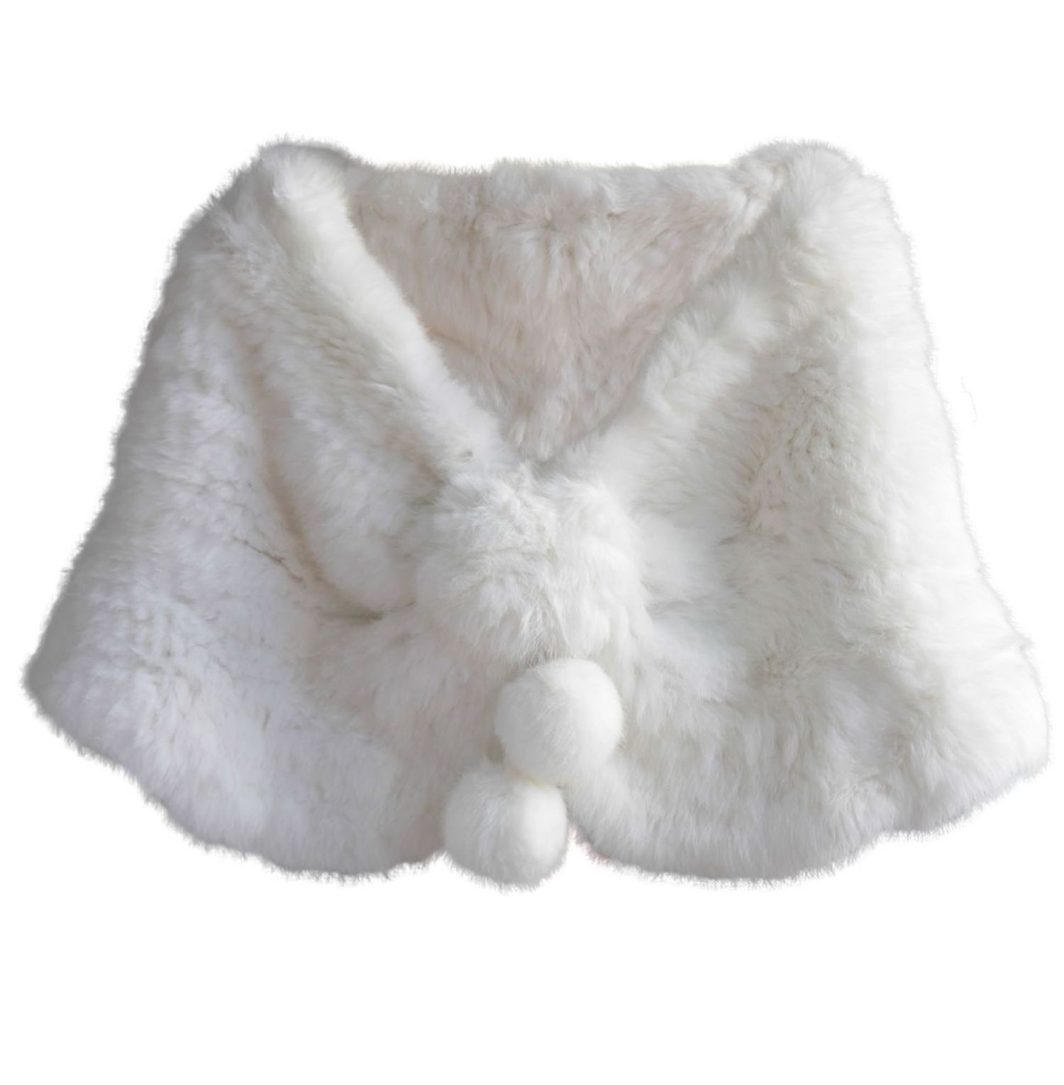 YR054 China Factory Direct sale Thick Hand Knit High Quality Genuine Rabbit Fur Shawl For Bridal