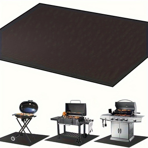 Fire Pit Mat 4-Layer Fireproof Ma Deck Protector Fire Pit Accessories Burn Barrel Under Grill Mat BBQ Mat