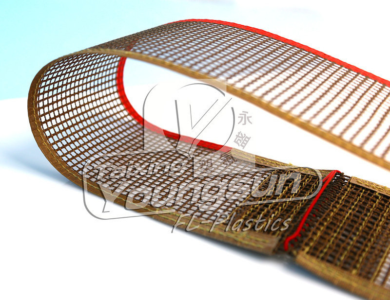 Heat resistant bull nose joint endless PTFE Manual mesh Conveyor Belt