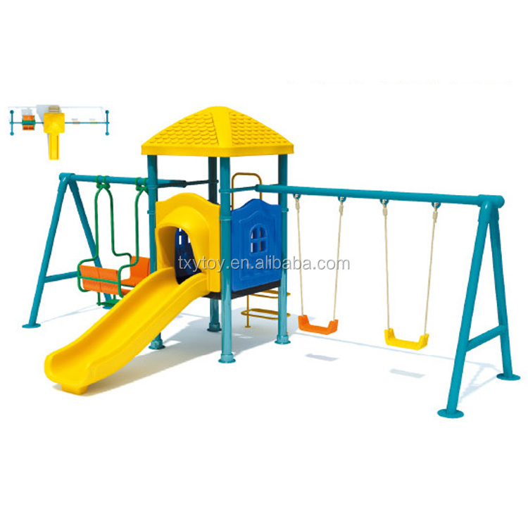 Amusement equipment outdoor playhouse wood swing set kids playhouse For Kids