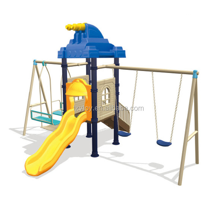 Amusement equipment outdoor playhouse wood swing set kids playhouse For Kids