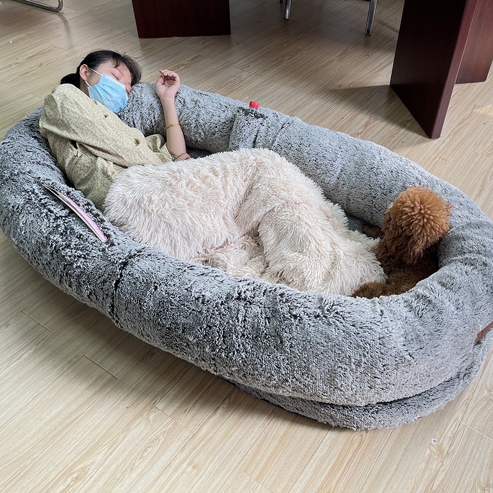 Yangyangpet plush soft safety orthopedic foam xxl giant human size dog bed pet bed for human