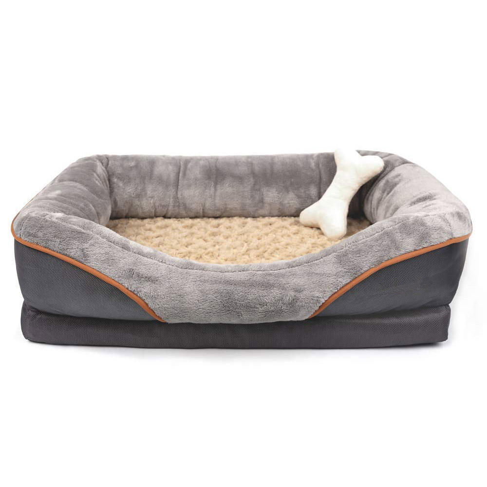 New Design  Luxury Bed Cat Dog Pet Plush Luxury Gray Cooling Dog Sofa Bed,Memory Foam Pet Beds For Large Medium Small Pets