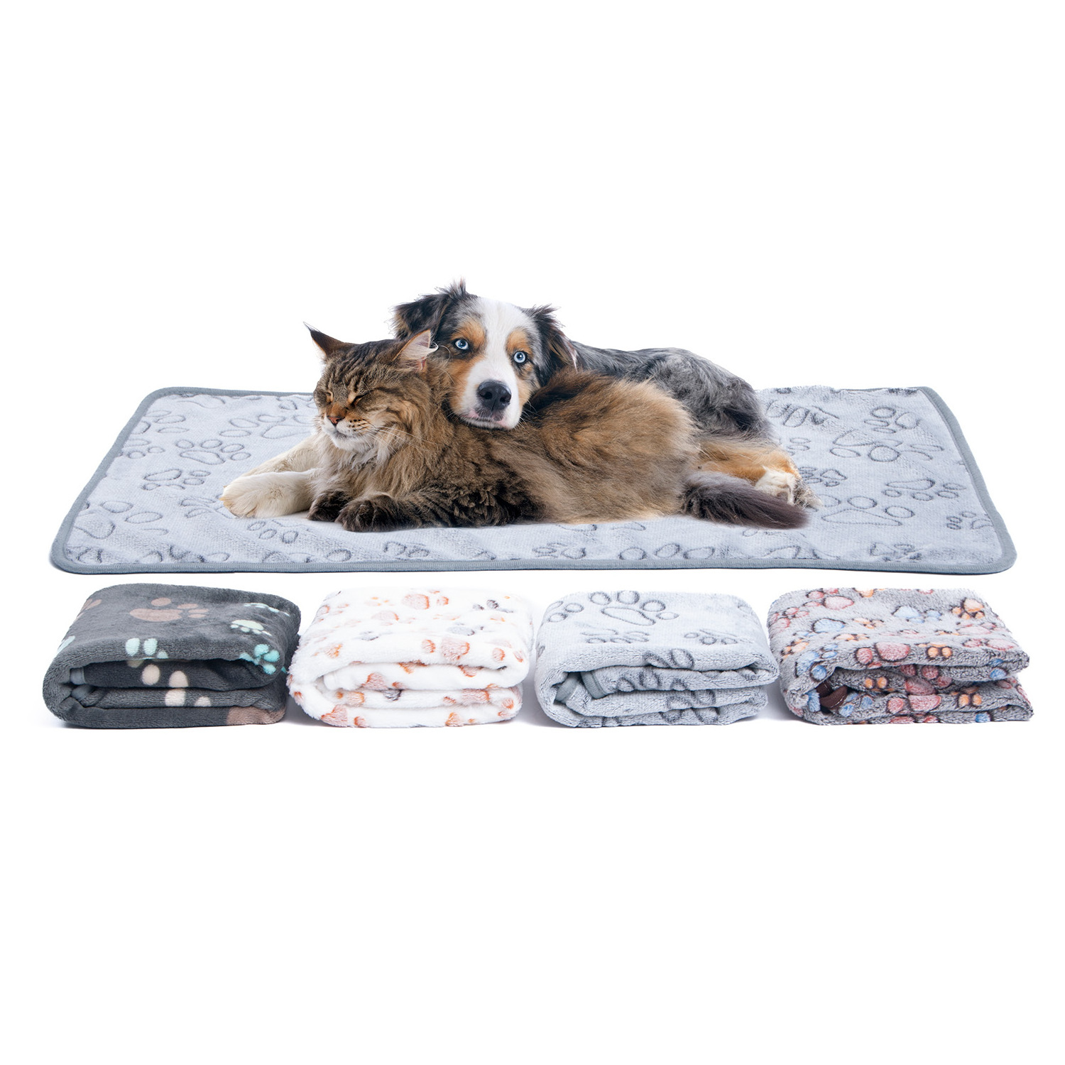 Soft Cute Warm Fluffy Fleece Flannel Dog Puppy Pet Pad Mat Throw Cover Blanket