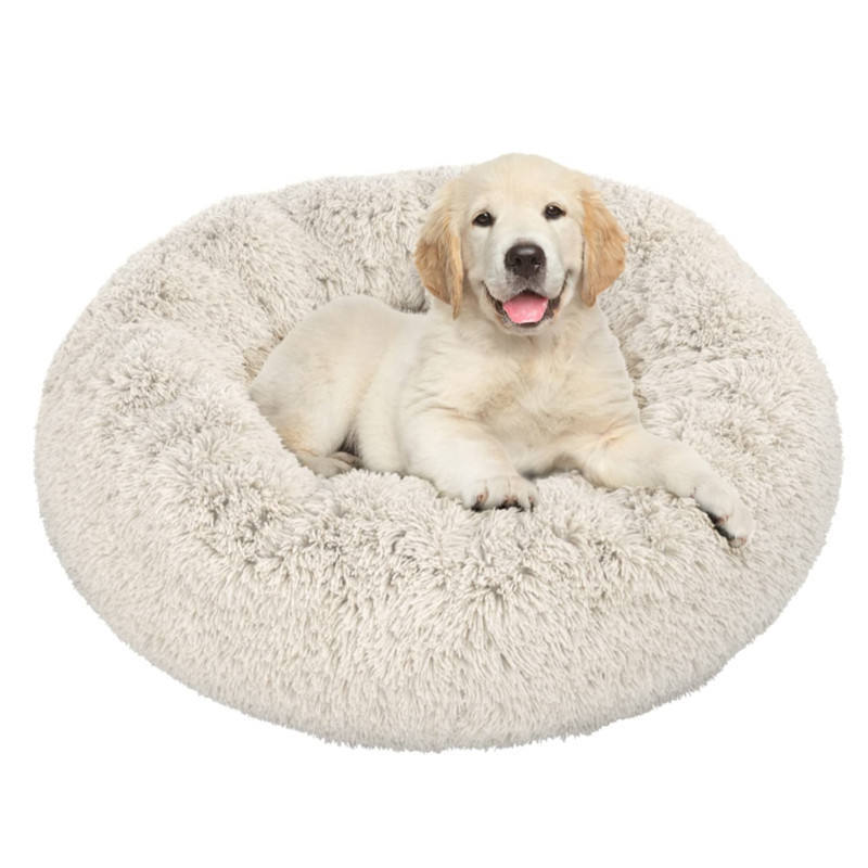 Manufacturer Wholesale Custom 2023 Hot Luxury Plush Fluffy Large Donut Pet Bed Dog Beds Round Washable Dog Beds For Dogs