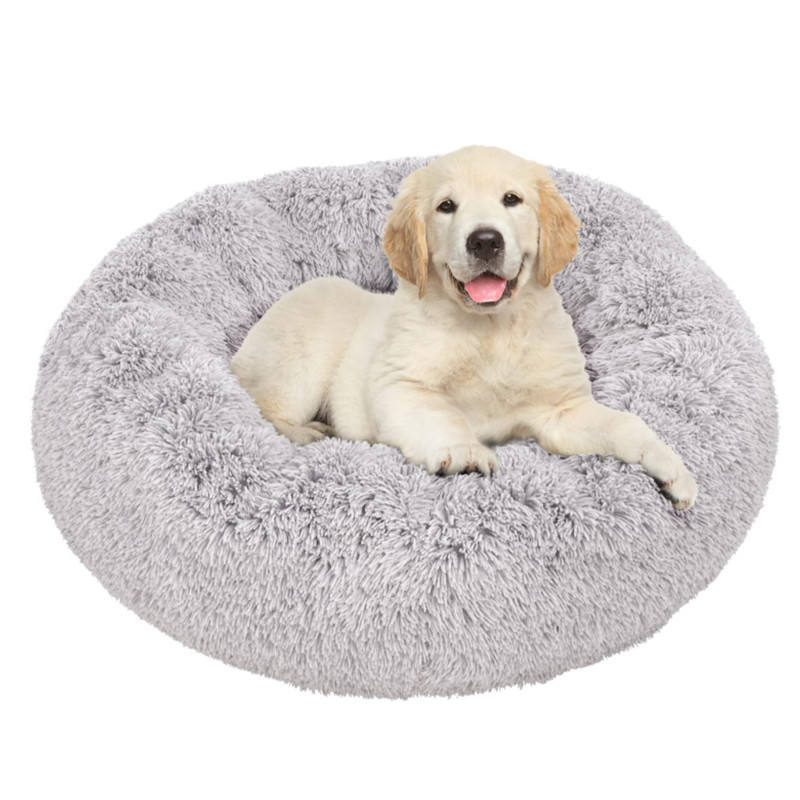 Manufacturer Wholesale Custom 2023 Hot Luxury Plush Fluffy Large Donut Pet Bed Dog Beds Round Washable Dog Beds For Dogs