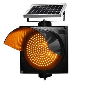 Continuous Power Supply Solar Energy Flashing Light Yellow Warning Safety Led Traffic Light