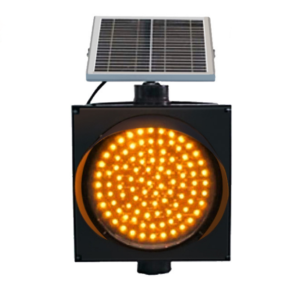 Continuous Power Supply Solar Energy Flashing Light Yellow Warning Safety Led Traffic Light