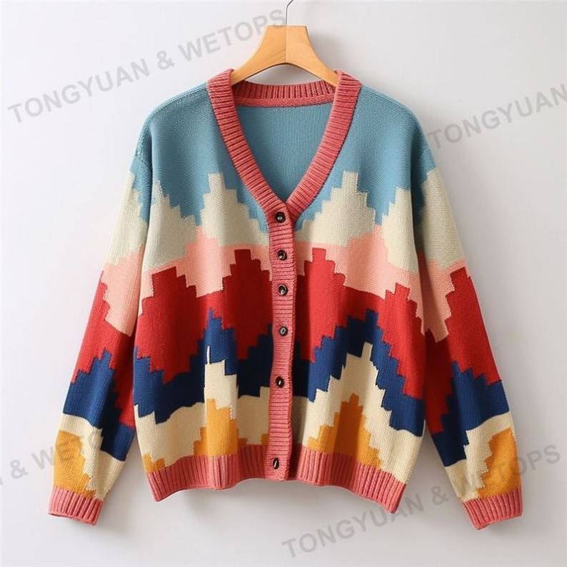 Wholesale Fashion Winter Custom Women Fashion Knitwear Cardigan Sweater