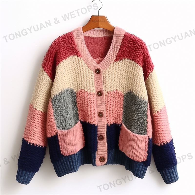 Wholesale Fashion Winter Custom Women Fashion Knitwear Cardigan Sweater