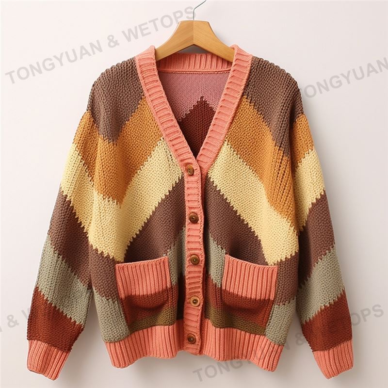 Wholesale Fashion Winter Custom Women Fashion Knitwear Cardigan Sweater