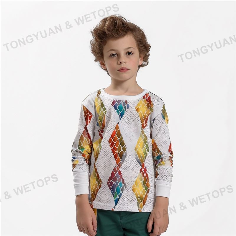 2023 Mardi Gras Kids Long Sleeve T-Shirt Polyester Print Clothing Boys Striped Shirts