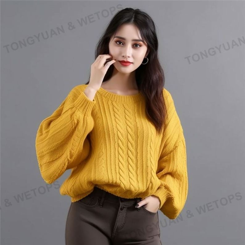 2023 OEM Factory Latest Design High Quality Womens Plus Size Clothing Knitted Sweater For Women