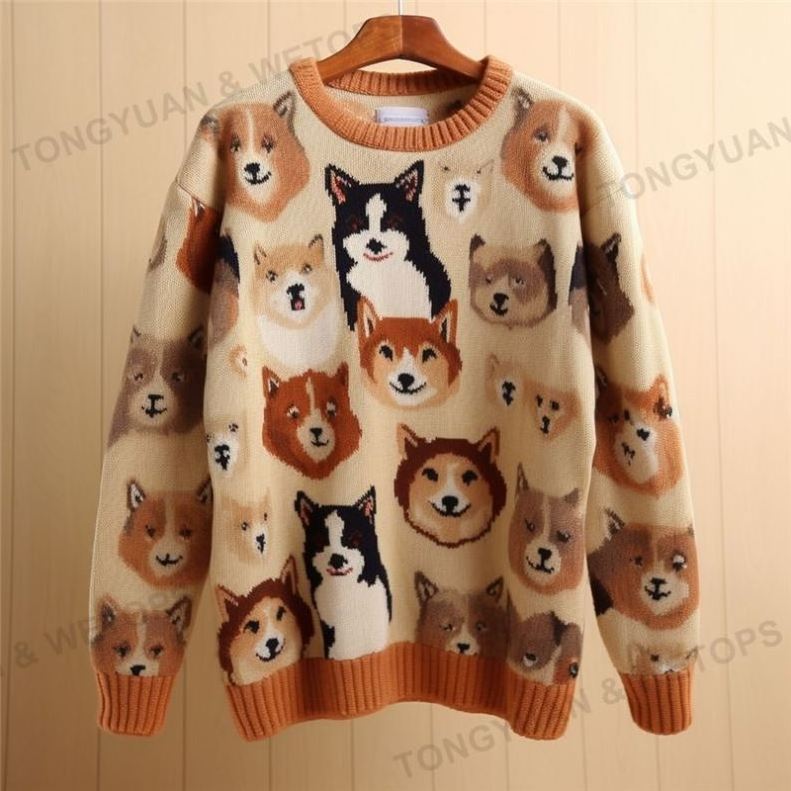 Womens Plus Size Cardigans Sweater Women Pet Dog Cashmere Mohair Knit Pullover For Ladies Wool Plus Size Sweaters