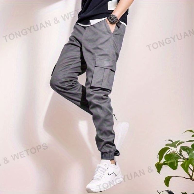 Custom Clothing Streetwear Cargo Sweatpants  Tapered Jogger Pants  Polyester Track Pants  Workout Cargo Shorts Trousers