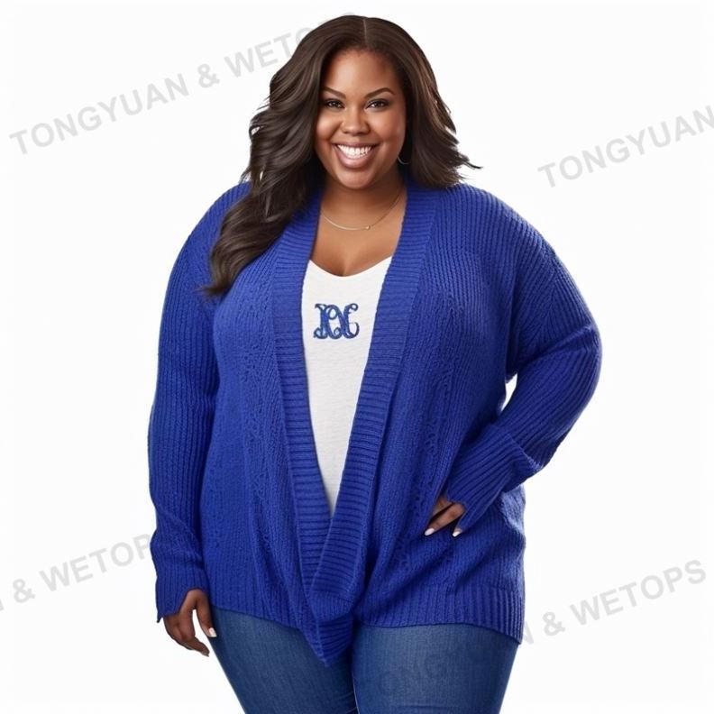 Womens Plus Size Custom Logo Manufacturers Embroidery College Shaggy Pointelle Knit Zeta Phi Beta Sorority Sweater Cardigan