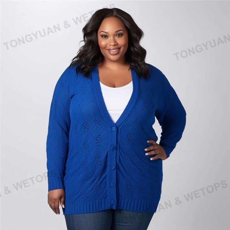 Womens Plus Size Custom Logo Manufacturers Embroidery College Shaggy Pointelle Knit Zeta Phi Beta Sorority Sweater Cardigan