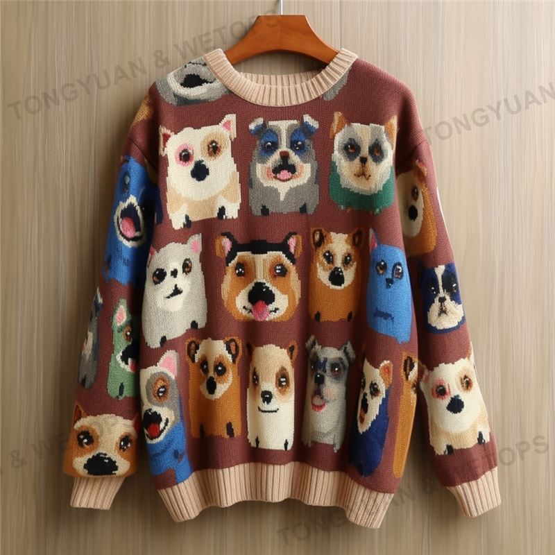 Womens Plus Size Cardigans Sweater 100% Cotton Women Pet Dog Cashmere Mohair Knit Pullover For Ladies Wool Plus Size Sweaters