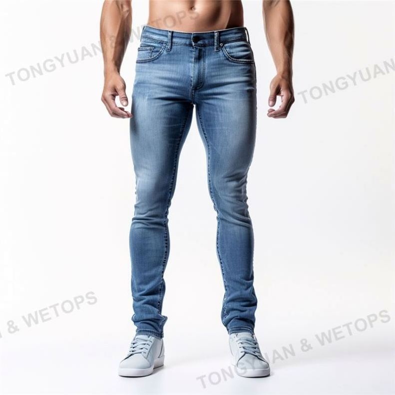 Custom Men's Denim Blank Jeans Wholesale Breathable Men Jeans Pants Skinny Fitting Men's Trousers Jeans