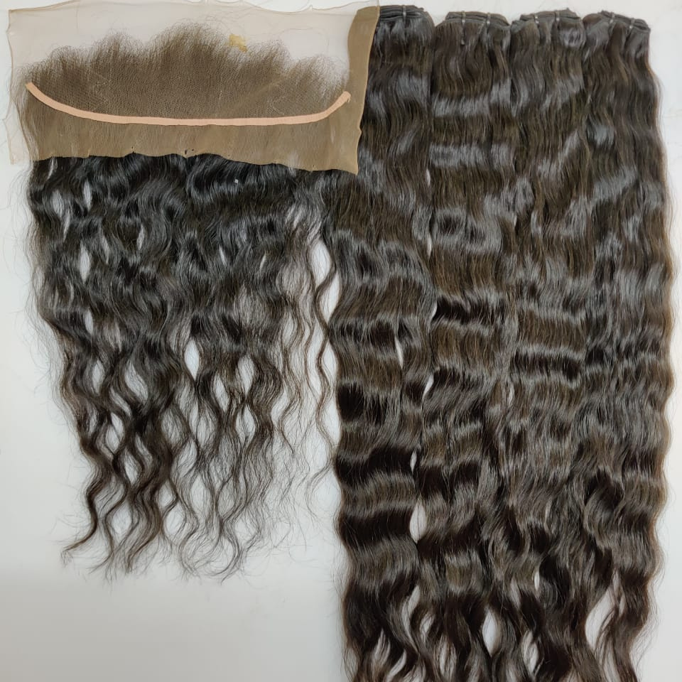 Raw Human Hair - Raw Temple hair Bundles and Frontal