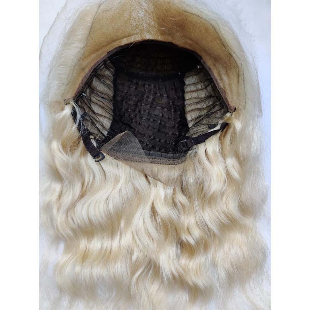 613 BLONDE WIG WITH SWISS LACE 16-30 INCHES LONG TOP QUALITY BLONDE HAIR  Medium High Density LEADING INDIAN WIG VENDOR