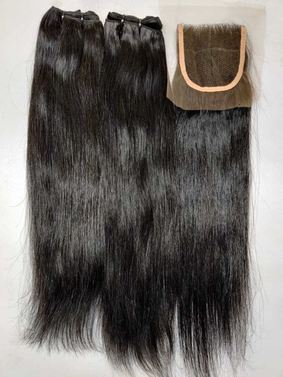 Raw Human Hair - Raw Temple hair Bundles and Frontal