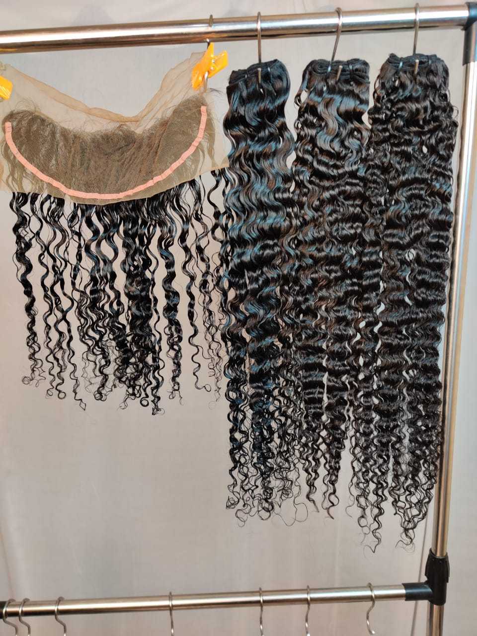 Raw Human Hair - Raw Temple hair Bundles and Frontal