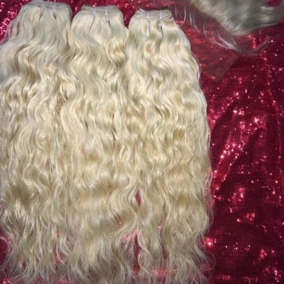 TOP QUALITY FULL CUTICLE ALIGNED 613 BLONDE HAIR INDIAN VIRGIN SINGLE DONOR MACHINE WEFT BUNDLES VENDOR MANUFACTURER